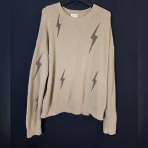 Thread & Supply Lightning Bolt Design Sweater, L